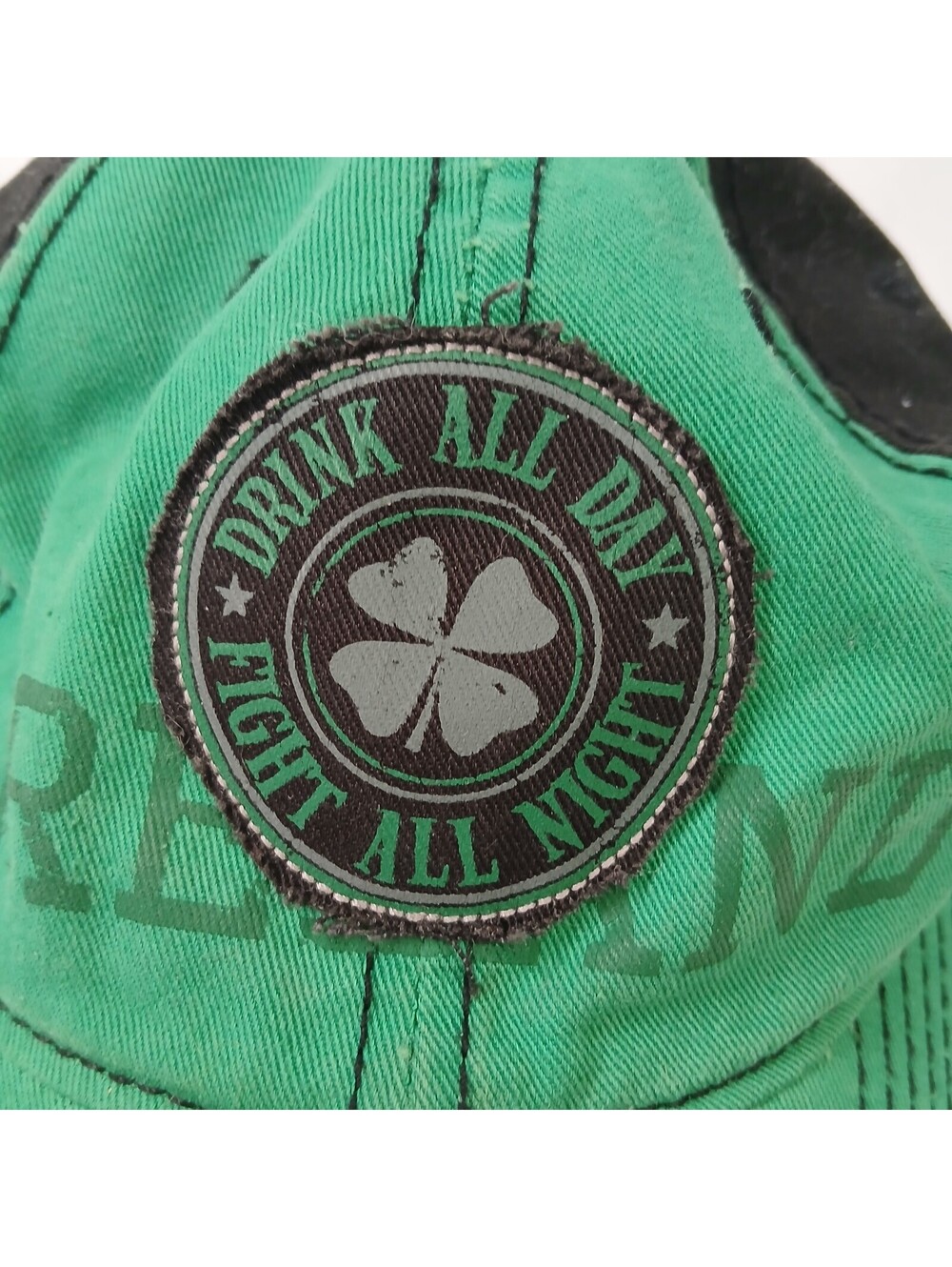 Ireland Cap Drink All Day Fight All Night Shamrock Irish Baseball Hat Green
